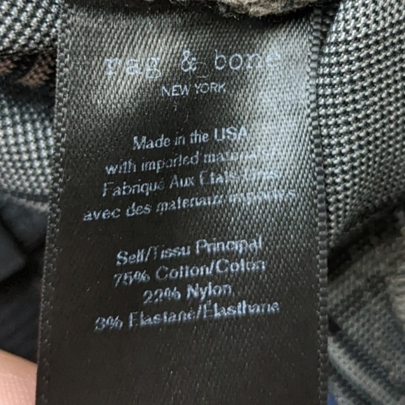 Rag & Bone Simone Plaid Skinny  Pants Side Zip Excellent Size 6 - Picture 9 of 13